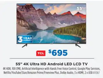 Betta TCL 55" 4K Ultra HD Android LED LCD TV 815367 offer