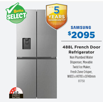 Betta Samsung 488L French Door Refrigerator offer