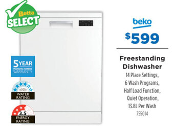 Betta Beko Freestanding Dishwasher offer