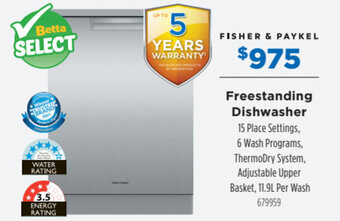 Betta Fisher & Paykel Freestanding Dishwasher offer