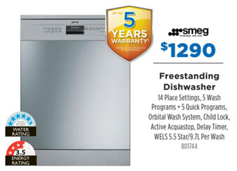 Betta Smeg Freestanding Dishwasher offer