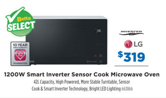 Betta Lg 1200W Smart Inverter Sensor Cook Microwave Oven offer
