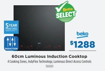 Betta Beko 60cm Luminous Induction Cooktop offer