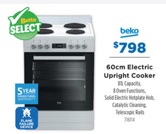 Betta Beko 60cm Electric Upright Cooker offer