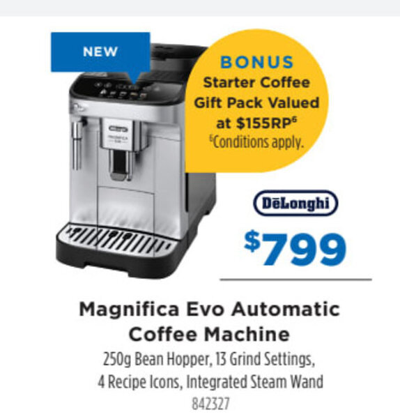 DeLonghi Magnifica Evo Automatic Coffee Machine offer at Betta