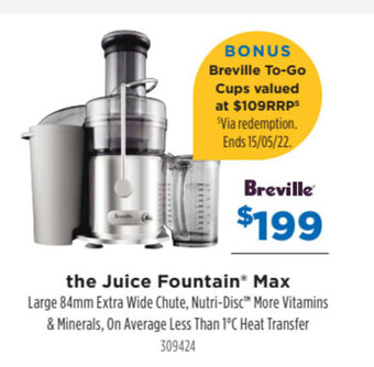 Betta Breville the Juice Fountain Max offer