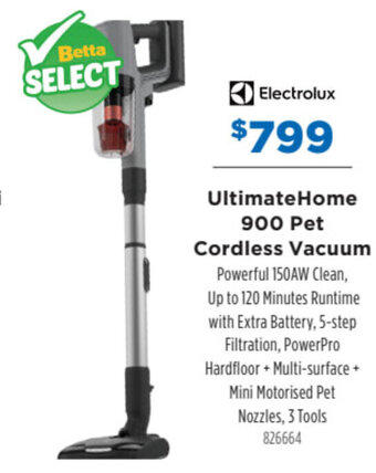 Betta Electrolux UltimateHome 900 Pet Cordless Vacuum offer