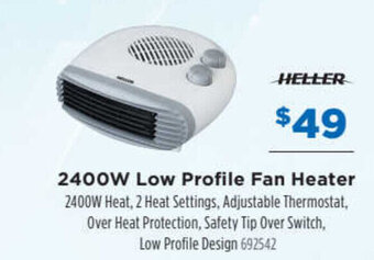 Betta Heller 2400W Low Profile Fan Heater offer