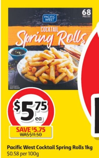 Coles Pacific West Cocktail Spring Rolls 1kg offer