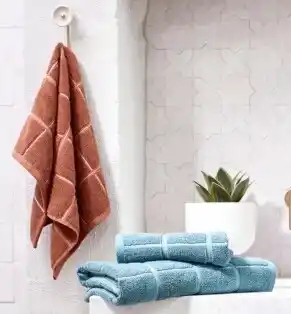 Myer Vue Grid Cotton Bath Towels offer
