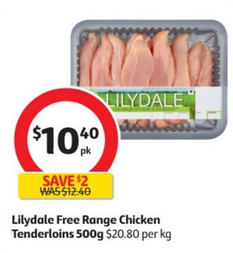 Coles Lilydale Free Range Chicken Tenderloins 500g offer