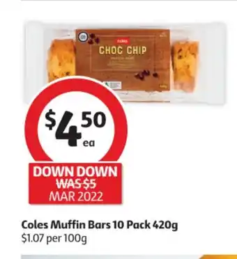 Coles Muffin Bars 10 Pack 420g offer