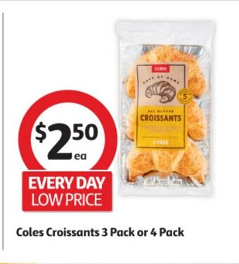 Coles Coles Croissants 3 Pack or 4 Pack offer