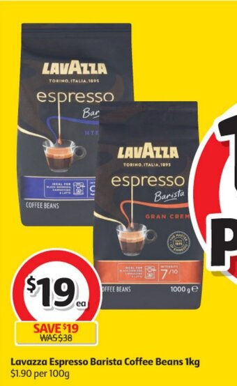 Coles Lavazza Espresso Barista Coffee Beans 1kg offer