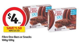 Coles Fibre One Bars or Snacks 100g-120g offer
