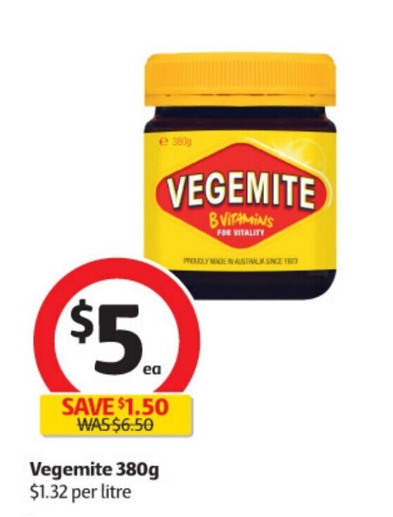 Vegemite 380g offer at Coles