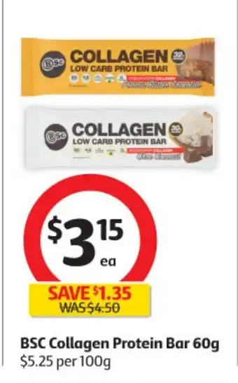 Coles BSC Collagen Protein Bar 60g offer