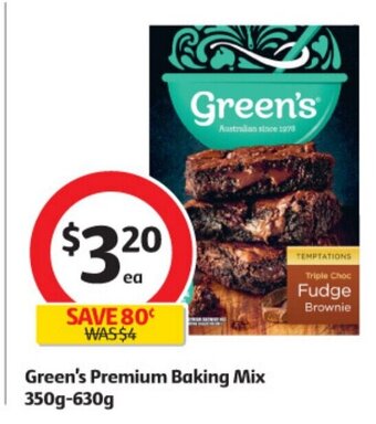 Coles Green's Premium Baking Mix 350g-630g offer