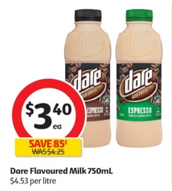 Coles Dare Flavoured Milk 750mL offer