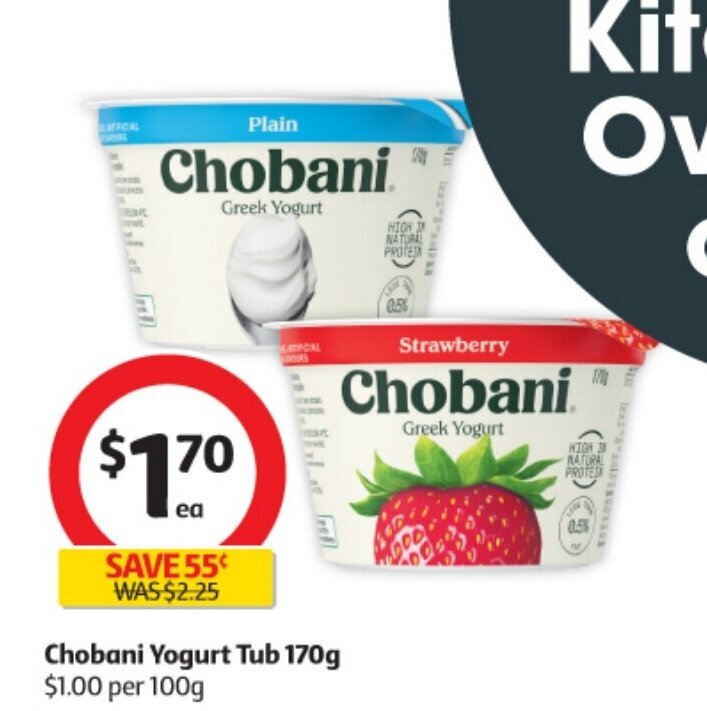 Chobani Yogurt Tub 170g offer at Coles