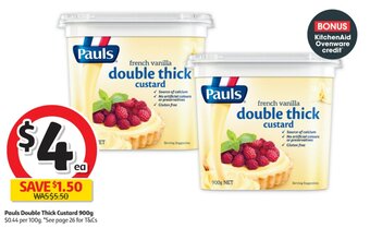 Coles Pauls Double Thick Custard 900g offer