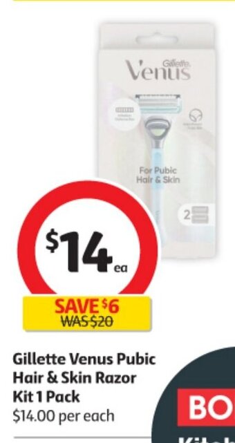 Coles Gillette Venus Pubic Hair & Skin Razor Kit 1 Pack offer