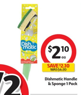 Coles Dishmatic Handle & Sponge 1 Pack offer
