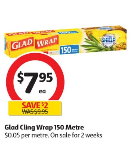Glad Cling Wrap 150 Metre offer at Coles