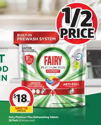 Coles Fairy Platinum Plus Dishwashing Tablets offer