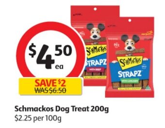 Coles Schmackos Dog Treat 200g offer