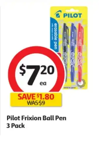 Coles Pilot Frixion Ball Pen 3 Pack offer