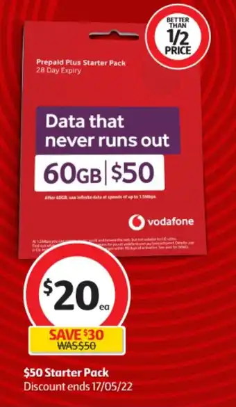 Coles 50 Starter Pack offer