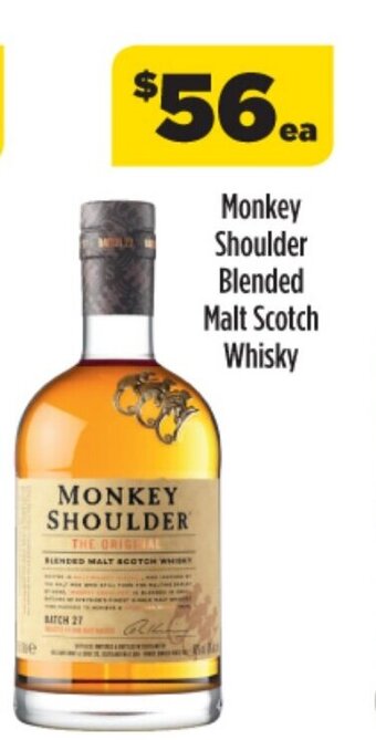 Coles Monkey Shoulder Blended Malt Scotch Whisky offer