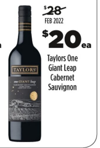 Coles Taylors One Giant Leap Cabernet Sauvignon offer