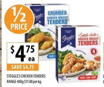 Supabarn Steggles Chicken Tenders Range 400g 11,88 per kg offer