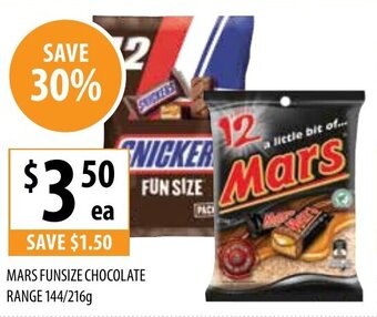 Supabarn Mars Funsize Chocolate Range 144/216g offer