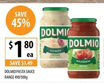 Supabarn Dolmio Pasta Sauce Range 490/500g offer