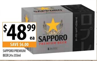 Supabarn Sapporo Premium Beer 24x355ml offer