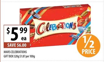 Supabarn Mars Celebrations Gift Box 320g 1,87 per 100g offer