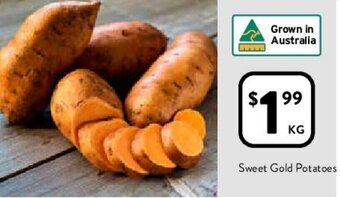 Foodworks Sweet Gold Potatoes Per Kg offer