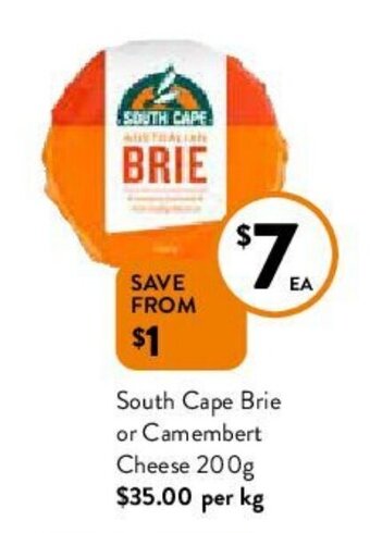South Cape Brie or Camembert Cheese 200g