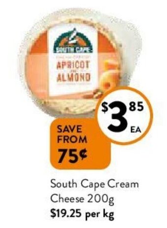 Foodworks South Cape Cream Cheese 200g offer