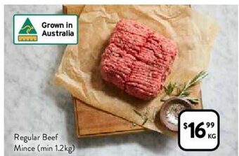 Foodworks Regular Beef Mince (min 1.2kg) Per Kg offer