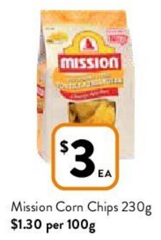 Foodworks Mission Corn Chips 230g offer