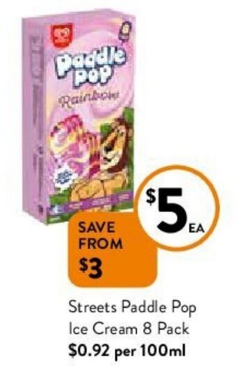 Foodworks Streets Paddle Pop Ice Cream 8 Pack offer