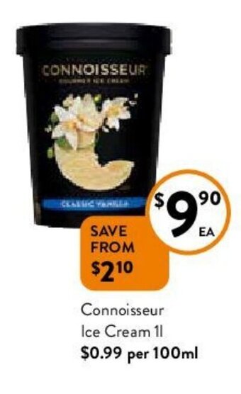 Foodworks Connoisseur Ice Cream 1l offer