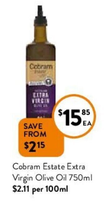 Foodworks Cobram Estate Extra Virgin Olive Oil 750ml offer