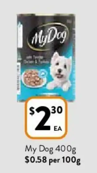 Foodworks My Dog 400g offer