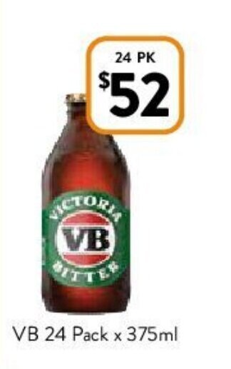 Foodworks VB 24 Pack x 375ml offer