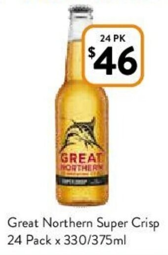 Foodworks Great Northern Super Crisp 24 Pack x 330/375ml offer